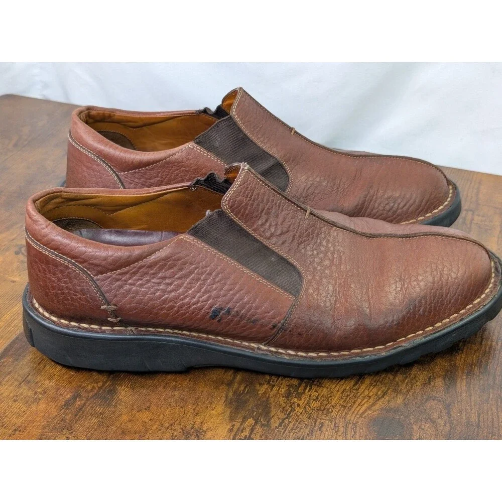 H.S. Trask Mens Size 13 Brown Leather Slip On Loafers Casual Comfort Shoes